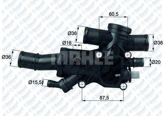 MAHLE TH4483 Termostat (83c) Komple P307-P407-P508-P308-P607-C4-C5 Ii-Jumpy Iii-Expert Iii-C5 Iii Dw10bted4 (2.0hdi 16v)